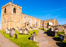 St Mary's Church And Gravestones In Whitby, North Yorkshire, UK