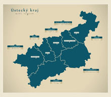 Modern Map - Ustecky Kraj CZ