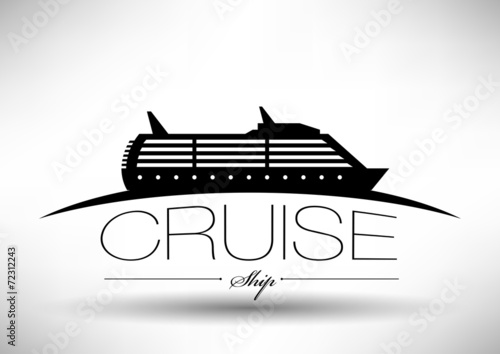 Cuadros en Lienzo Cruise Ship Icon with Typographic Design