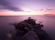Swedish Ocean Scene Just After Sunset