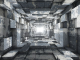 Fototapeta Perspektywa 3d - Light at end of tunnel