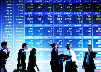 Wall Mural - Group of Business People Stock Market Concepts