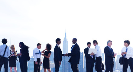 Wall Mural - Business People New York Handshake Concepts
