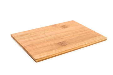 Poster - Wooden cutting board isolated on white background