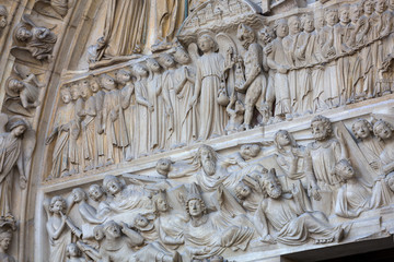 Wall Mural - Paris - West facade of Notre Dame Cathedral.