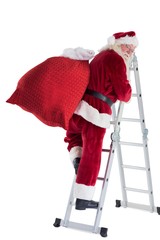 Poster - Santa steps up a ladder