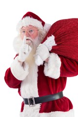 Poster - Santa asking for quiet with bag