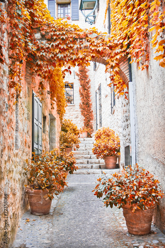 Street in Provence during the fall