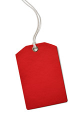 Sticker - Red blank paper price or sale tag isolated