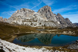 Fototapeta Góry - Mountain lake in Dolomites
