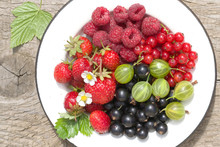 Berries In A Plate On A Table