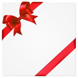 © faberrink - Red gift bows with ribbons. Vector.