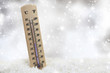 © viperagp - Thermometer on snow shows low temperatures