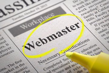 Webmaster Vacancy in Newspaper.