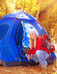 Wall Mural - Relaxation in the camp