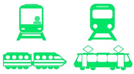 Sticker - Trains en 4 icônes