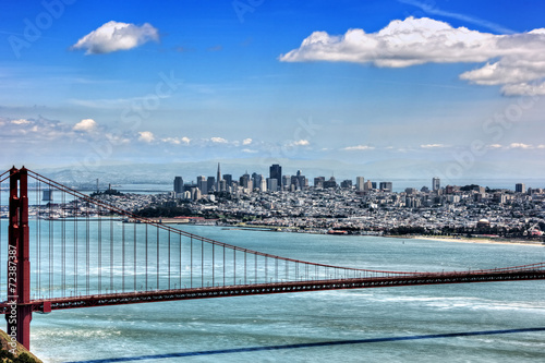 Obraz na płótnie canvas trzyczęściowy "tryptyk" Panoramę San Francisco