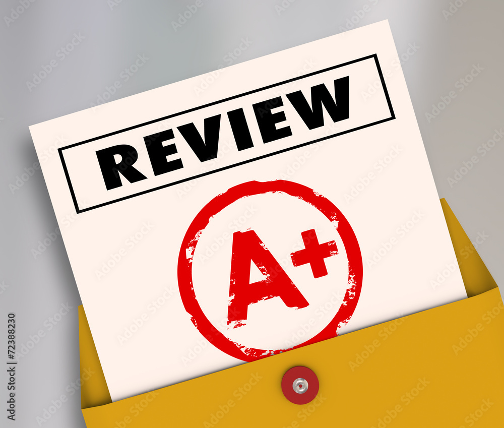 Review A Plus Report Card Great Score Rating Evaluation Stock ...