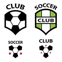 Wall Mural - vector soccer club emblem ball