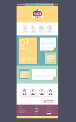 Wall Mural - one page website template in flat design