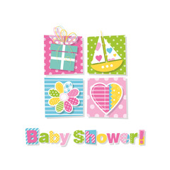 Wall Mural - baby shower greeting card