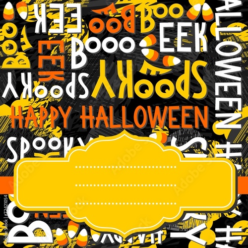Kartka Plakat Zaproszenie Halloween Napisy Po Angielsku Kolorowe Tło