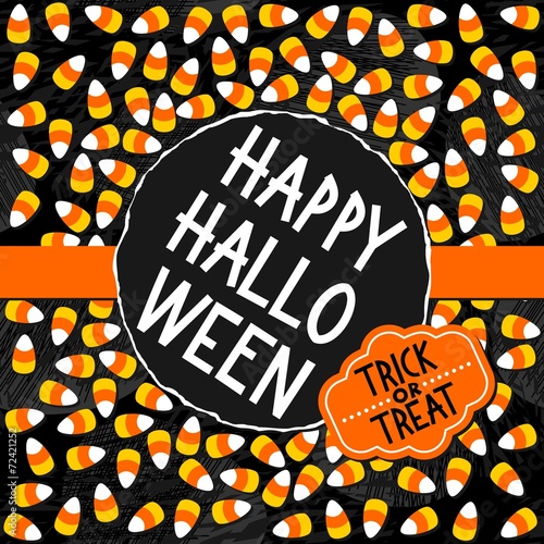 Halloween Zaproszenie Plakat Kartka Sezonowe Słodycze Ciemny Okrągły