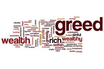 Poster - Greed word cloud