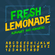 © Ivan Kopylov - Alphabet and numbers - Fresh lemonade, vector Eps10 image.