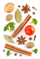 Sticker - herbs and spices on white