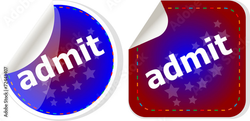 Fotografie, Obraz admit word stickers set, icon button, business concept