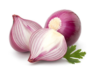 Wall Mural - Red onion and isolated on white background