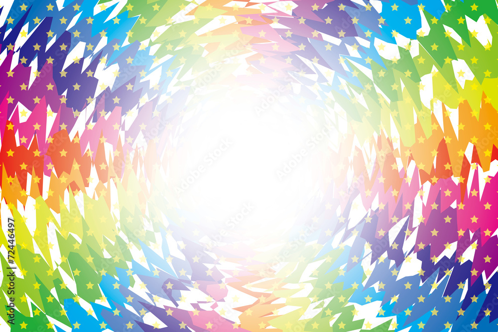 Background Wallpaper Vector Illustration Design Free Free Size Charge Free Colorful Color Rainbow Show Business Entertainment 背景素材壁紙 ラフな 虹色放射とクロス 光キラキラ星 キラ星 星の模様 放射状 星 星模様 虹 虹色 レインボー 七色 Stock