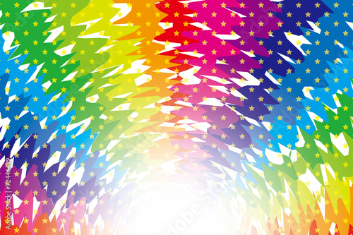 Background Wallpaper Vector Illustration Design Free Free Size Charge Free Colorful Color Rainbow Show Business Entertainment 背景素材壁紙 ラフな虹色放射とクロス 光キラキラ星 キラ星 星の模様 放射状 星 星模様 虹 虹色 レインボー 七色 Adobe