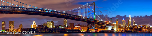 Fototapeta na wymiar Philadelphia skyline panorama at dusk, US