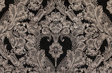 Brown Vintage Fabric With Damask Pattern As Background