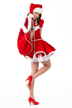 Sexy Girl Wearing Santa Claus Clothes