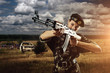© Nomad_Soul - Army soldier woman is on the battle field