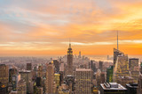 Fototapeta  - Famous skyscrapers of New York at night