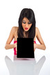 © fotocerva - Slim girl showing tablet screen