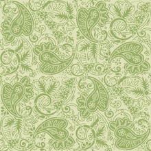 Seamless Paisley Background Of Pale Green And Tan Colors