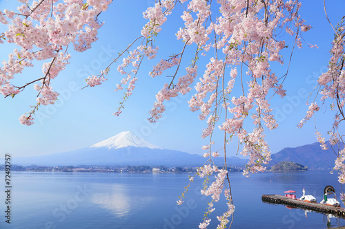 Plakat na papierze fotorealistycznym Kawaguchiko i Mt. Fuji