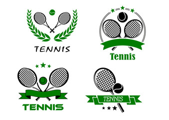 Wall Mural - Set of Tennis badges or emblems