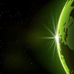 Wall Mural - vector planet earth illustration in space