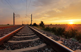 Fototapeta  - Railway at sunset