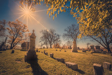 Old Cemetery - Vintage Look With Sun Light