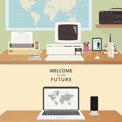 Wall Mural - two rooms illustration