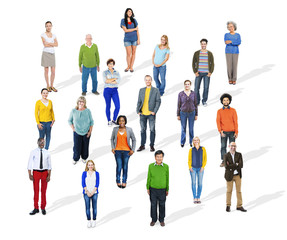 Wall Mural - Group of Multiethnic Diverse Cheerful People