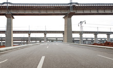 Concrete Road Curve Of Viaduct In Shanghai China Outdoor.