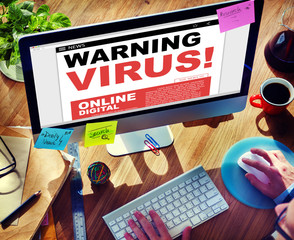 Wall Mural - Warning Virus Digital Online Concepts